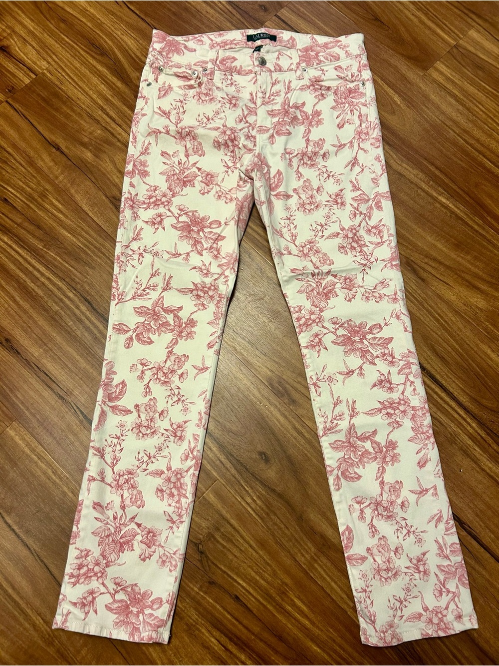 Lauren Ralph Lauren 10 Classic Straight Cottage Core Pink/cream